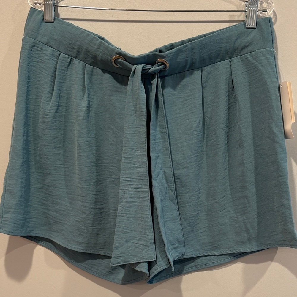 Elegant Teal High Waist Women's Shorts